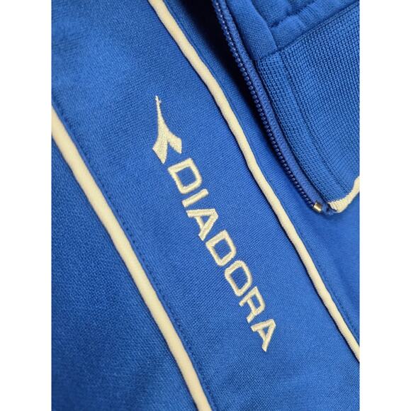 Diadora Royal Blue White Vintage 1990s Soccer Polyester Full Zip Jacket Men's XL - Picture 2 of 5